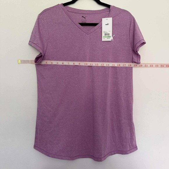 Puma V-Neck Active T-Shirt Wild Berry Heather Athletic Top Large‎ - Picture 8 of 8